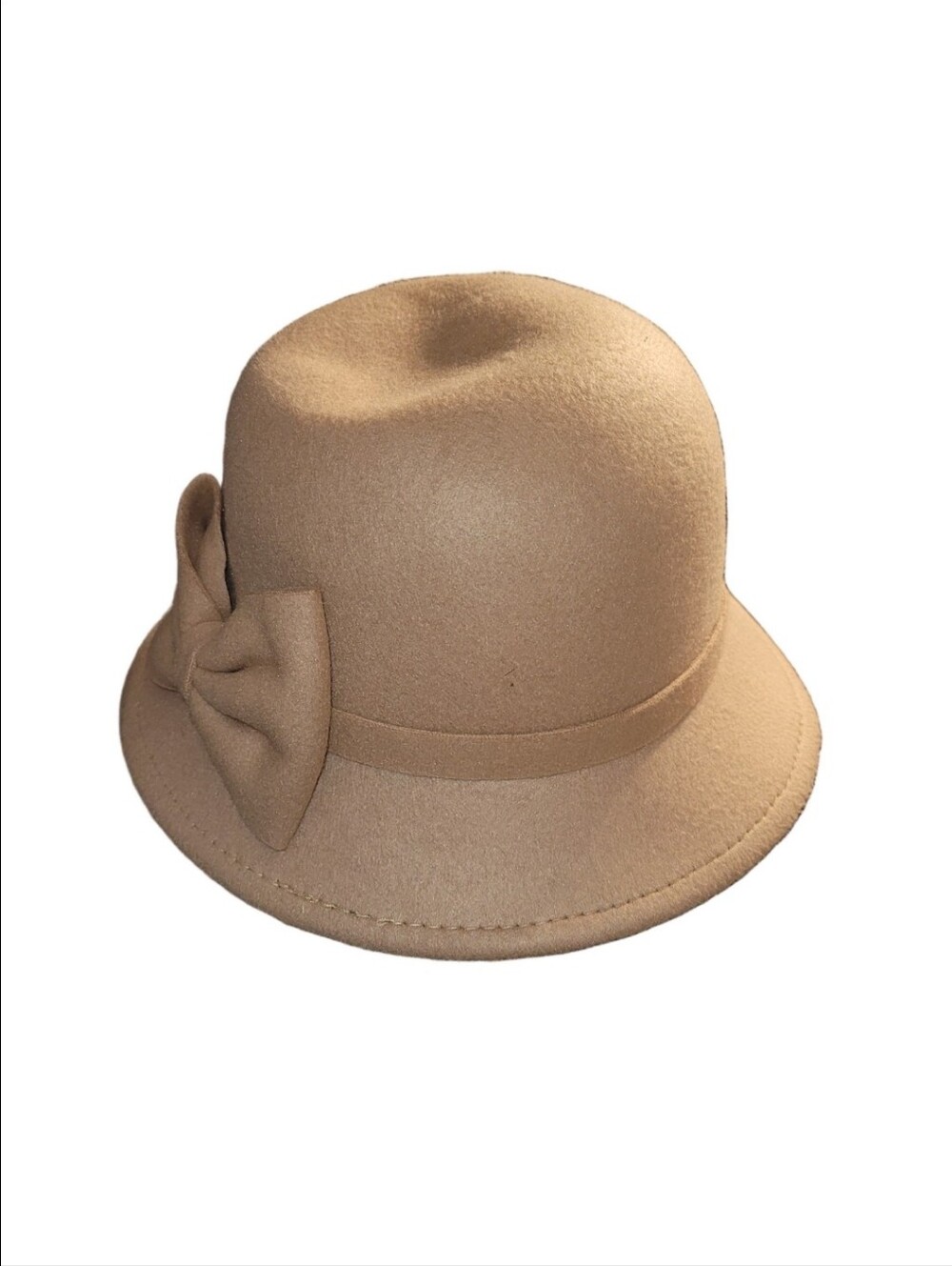 Tan Vintage Inspired Felt Hat With Bow Coquette Fwminine 7
